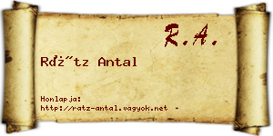 Rátz Antal névjegykártya
